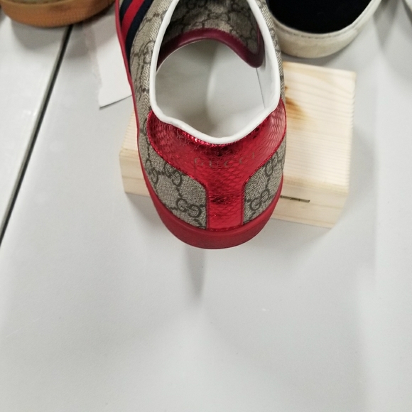 BEIGE GG Supreme New Ace Sneakers - Picture 3 of 5